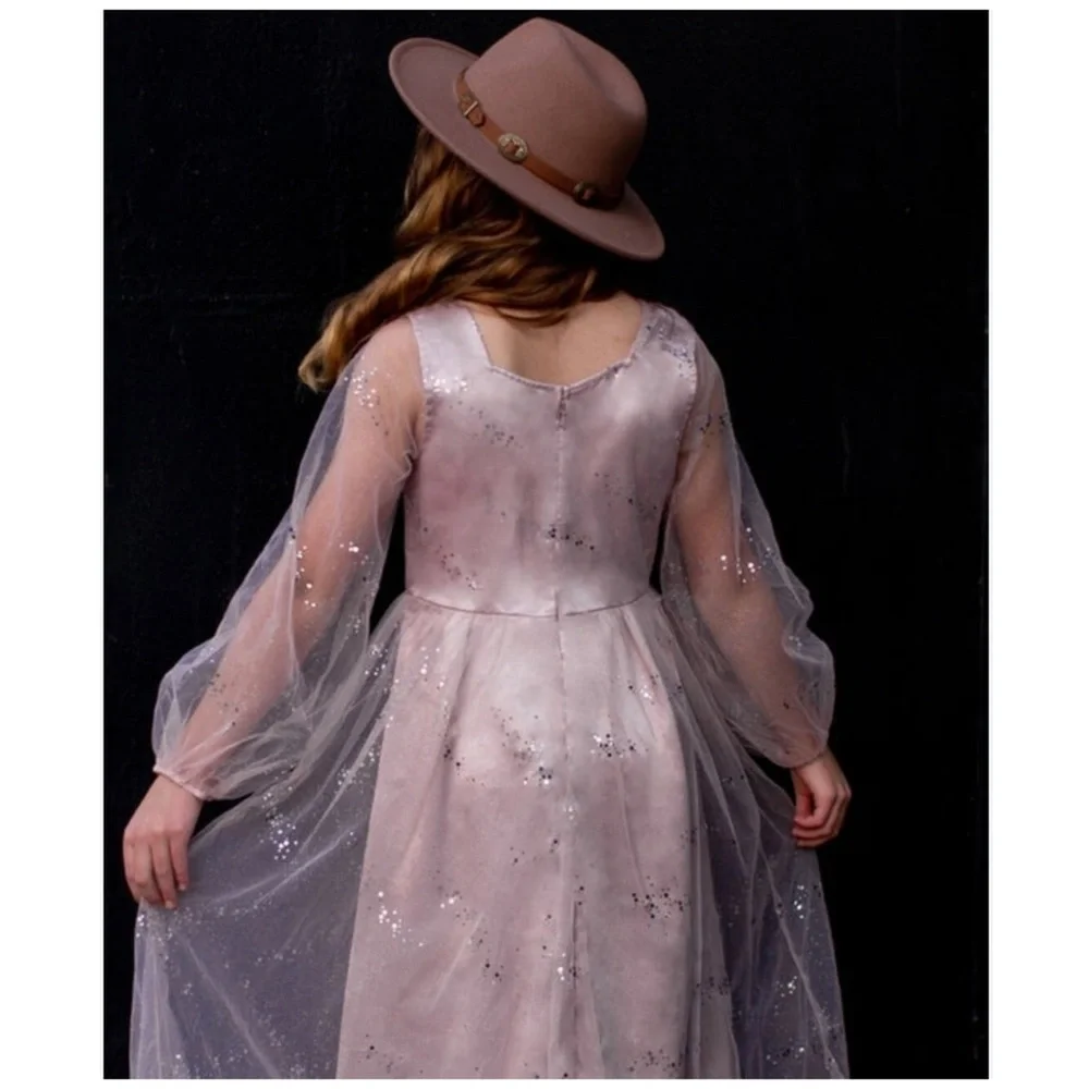 Joyfolie | Cowgirl Princess Cottagecore Fairy Floral Layla Dress Blush | 12